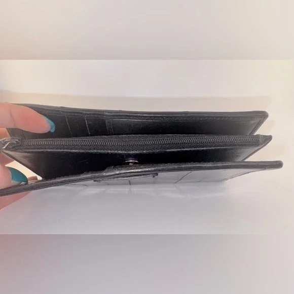 Gucci Long Wallet Black Eel Skin Vintage Exotic Leather Rare Authentic - Picture 3 of 15